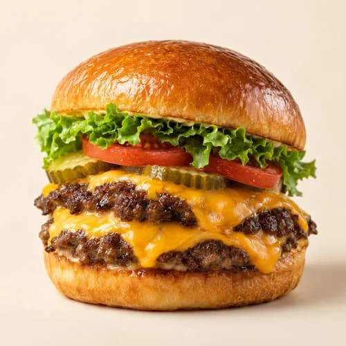 Hamburguesa de ejemplo en el menú de autoservicio